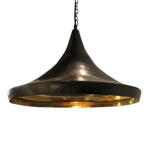 Trumpet Light in Brass with Glossy Black Finish