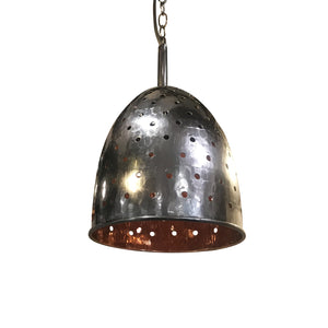 Scoopy Pendant Light Fixture, Copper with Chain Holes