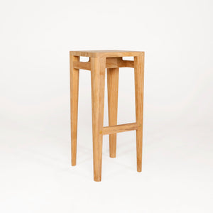 Natural Teak Wood High Stool. For Kitchen or Office. 