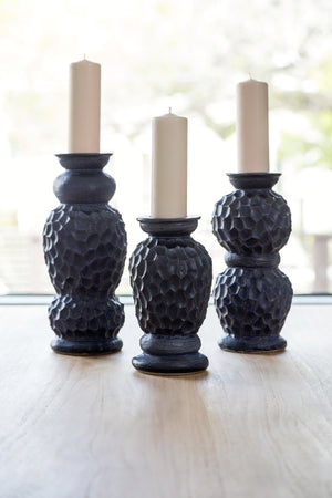 Cobalt Candle Holders in Matte Ash