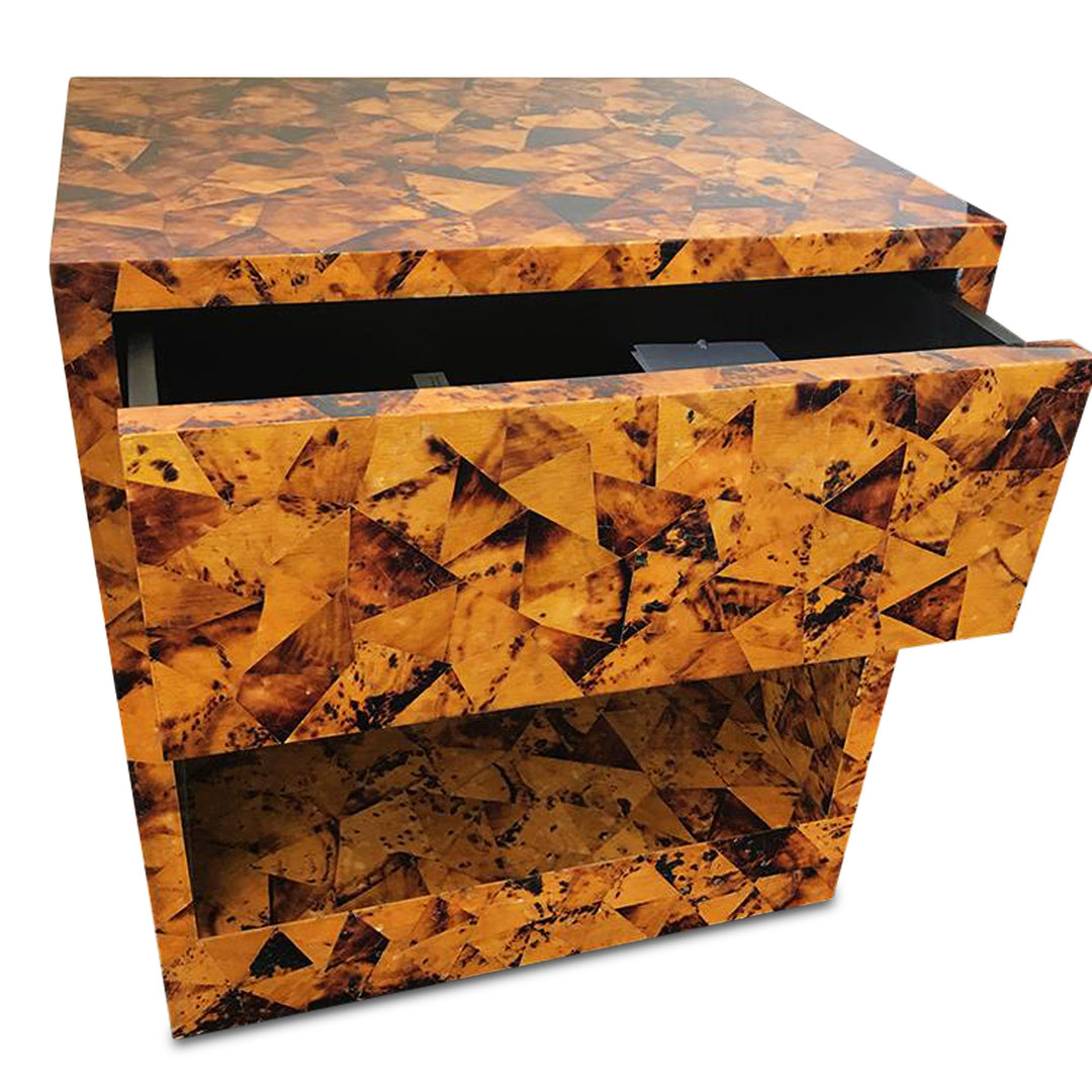 Yellow Shell Side Table with Drawer – Personal Space MB